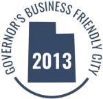 Governor's Business Friendly City 2013 logo.