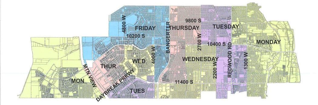 New Garbage and Recycling can pick up routes map