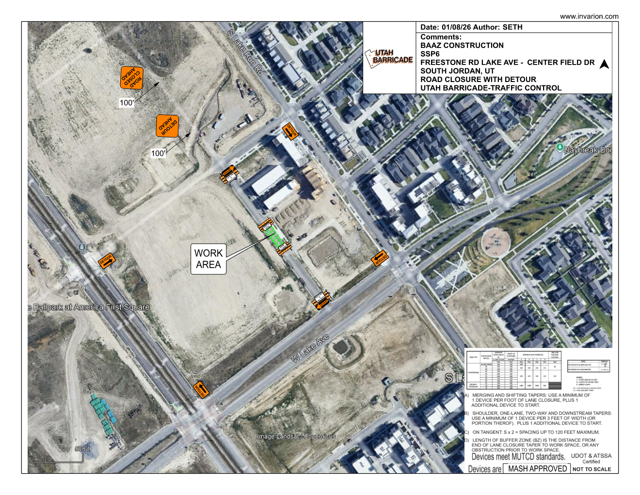 Freestone Rd Manhole Closure Map